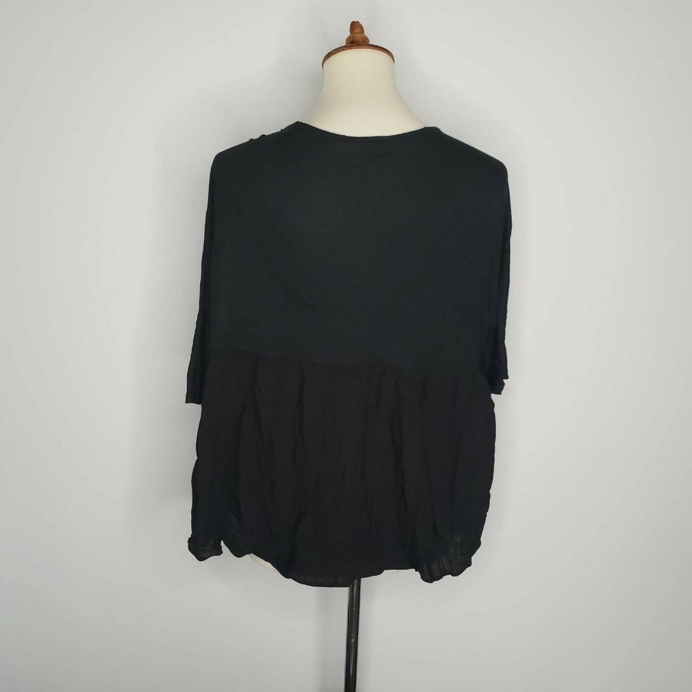 BLUESTEEL Womens Black Hi Low Crop Top Size 6 - Picture 2 of 7